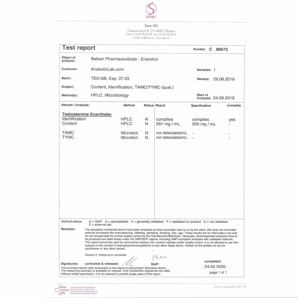 Testosterona E 250 - Enandrol Testosterona E 250 - Enandrol